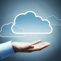 Cloud computing concept with copy space